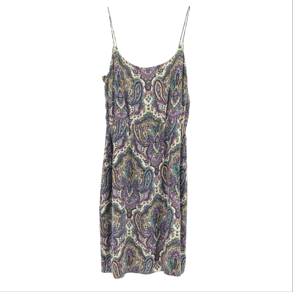 J.Crew Blouson Silk Dress in Royal Paisley Size 8 - Picture 4 of 16